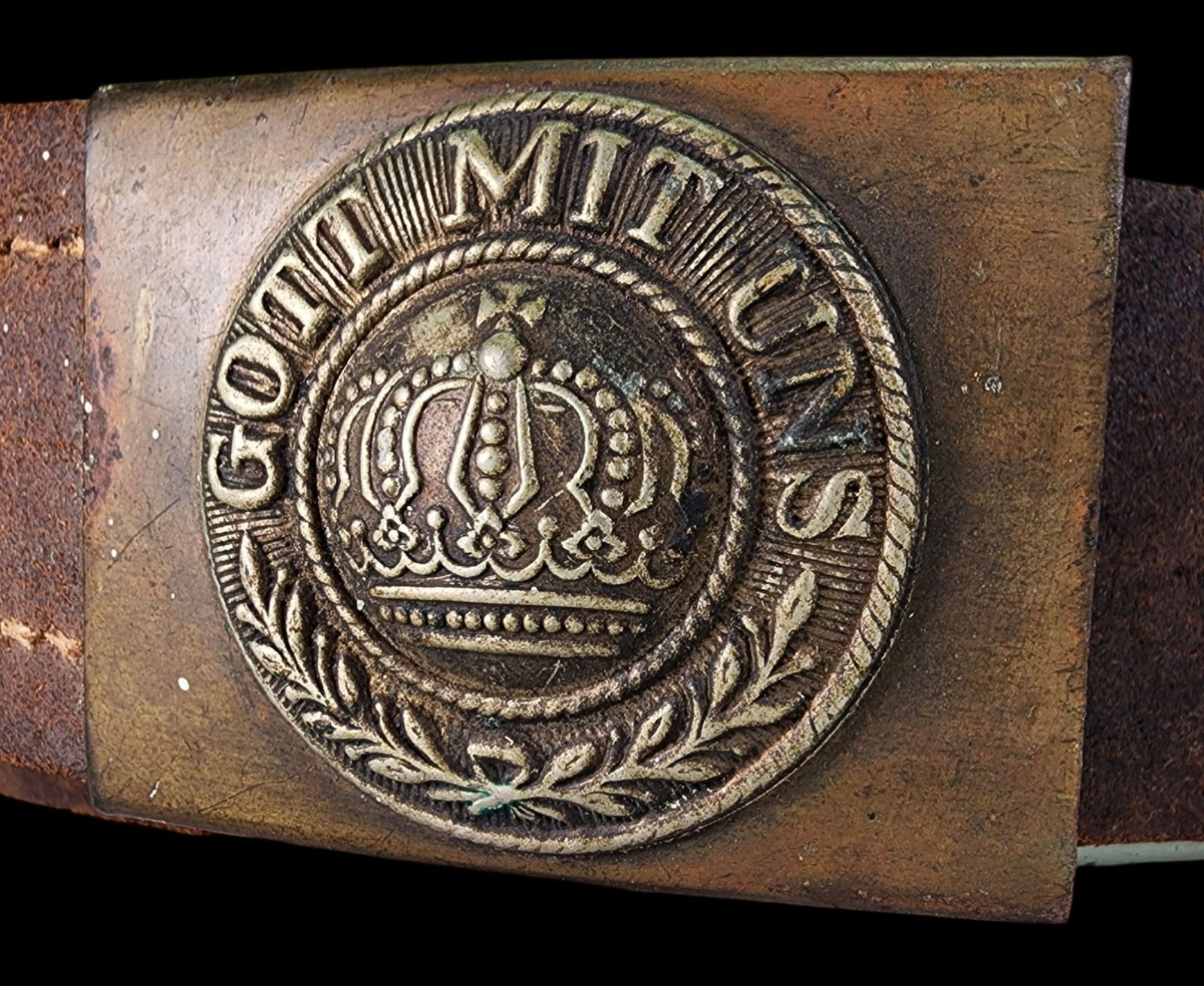 Antique WWI German Leather Belt & Belt Buckle (1 of 6)