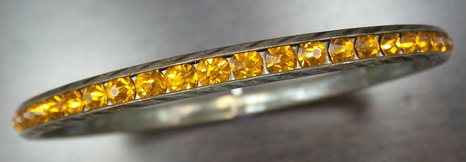 Vintage Sterling Silver & Madeira Citrine Bangle Designer Bracelet (1 of 5)