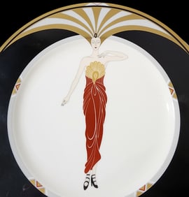 Vintage ERTE "Le Soleil Ebony" Charger Plate