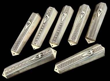 Lot of 7 Vintage Israeli Judaica Sterling Silver MEZUZAHS
