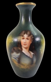 Rare Vintage ROYAL SCHWARZBURG Germany Hand Painted Porcelain Cabinet Vase