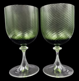 Rare Pair of Vintage Mary Mahoney Nason Moretti Swirl Glasses