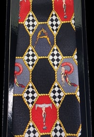 Stylish Vintage Art Deco Style Italian ERTE Silk Tie /w Box & Certificate