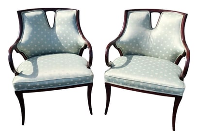 Very Unusual Pair of Hollywood Regency Chairs attrib. to Grosfeld House
