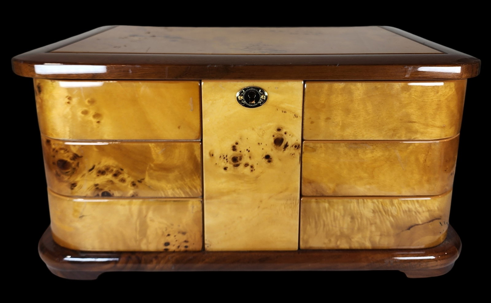 Vintage Burl Wood Design Jewelry Box (1 of 9)