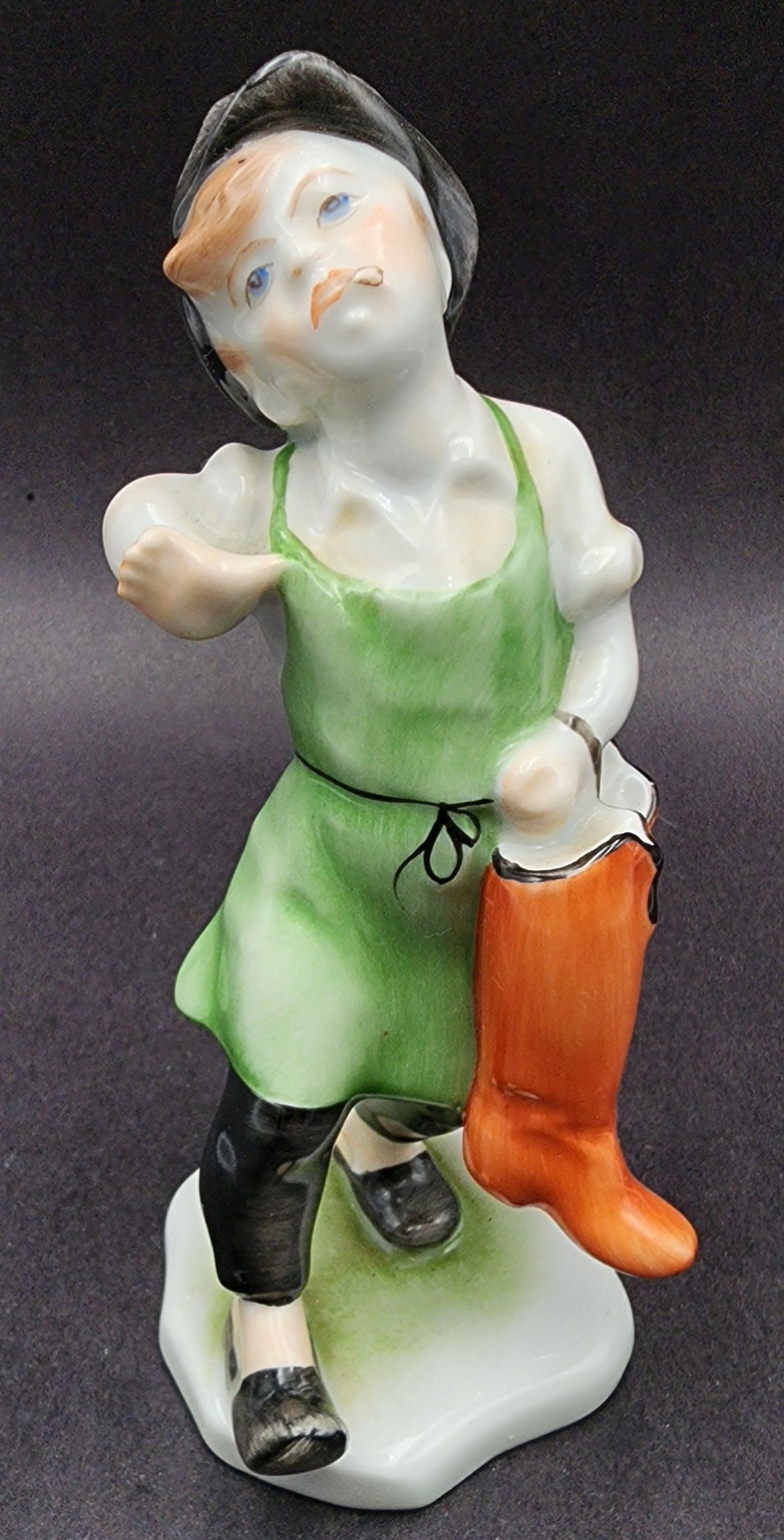 Vintage HEREND Hungary Porcelain Boy with Boots Figurine (1 of 7)