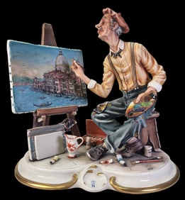 Vintage Italian CAPODIMONTE "The Outdoors Painter" Porcelain Figurine
