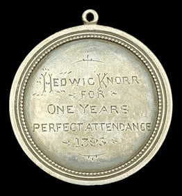 Very Rare Antique 19th Century British Sterling Silver St. Annes School Pendant Medal