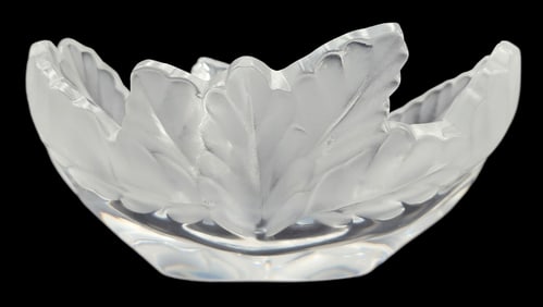Mid-Century Modern LALIQUE France "Compiegne" Frosted Crystal Bowl