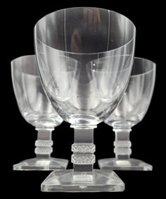 Set of 3 Vintage LALIQUE France Glasses