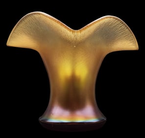 Antique ca. 1900 Bohemian POSCHINGER Iridescent Art Glass Vase