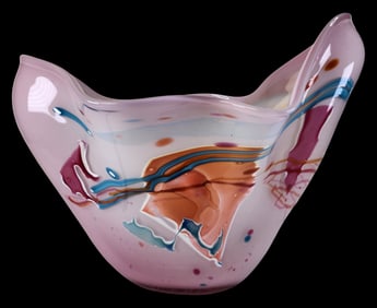 Vintage STEPHEN RICH NELSON Art Glass Vase