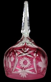 Vintage Ruby/Cranberry Red Cut-to-Clear Crystal Table Bell