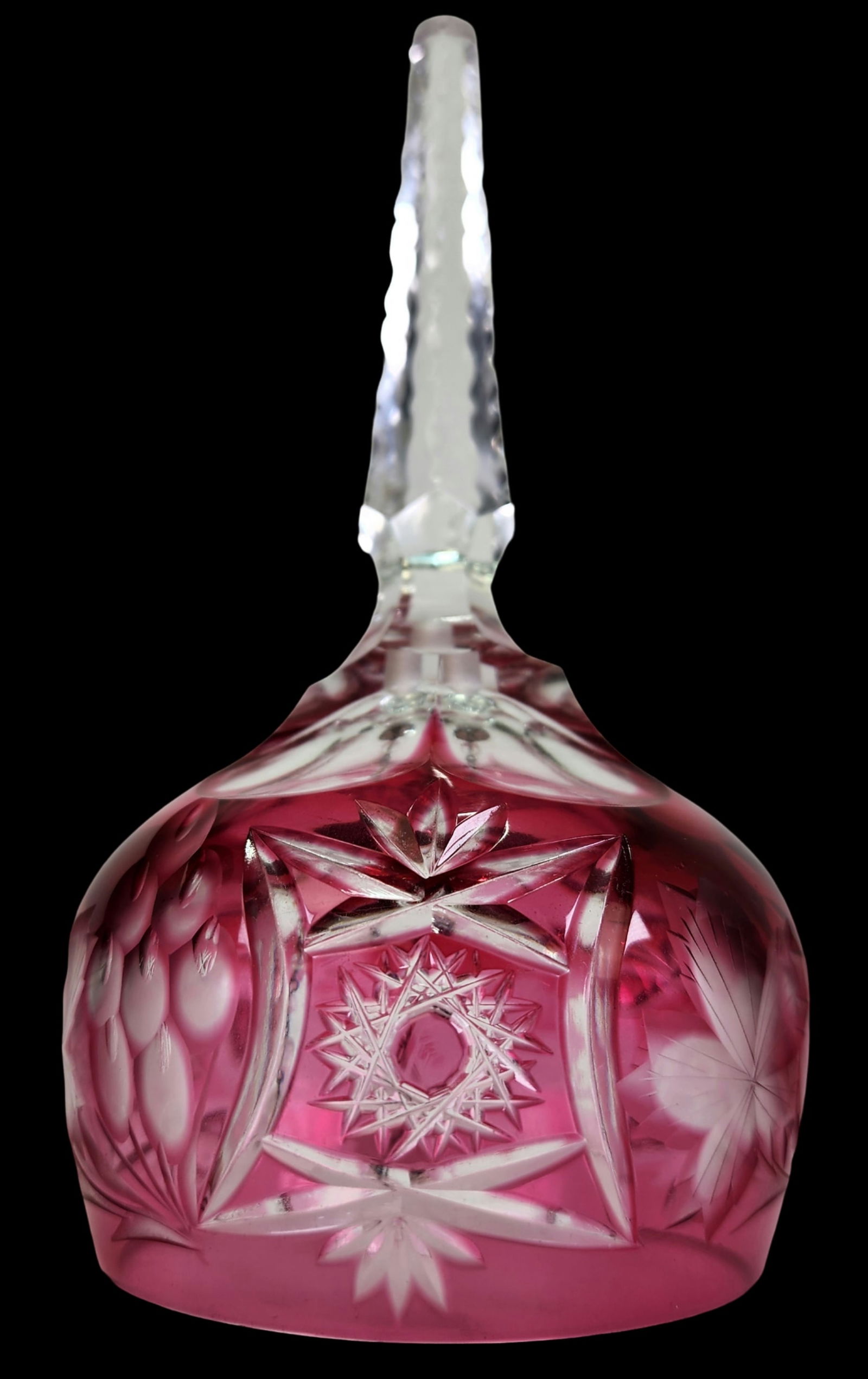 Vintage Ruby/Cranberry Red Cut-to-Clear Crystal Table Bell (1 of 7)