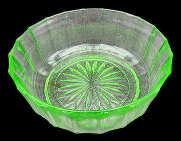 Vintage Vaseline Uranium Glass Bowl