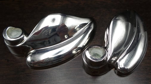 Pair of Vintage DANSK Design Japan Stainless Steel Miniature Candleholders