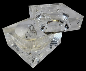 Vintage 1970s ALESSANDRO ALBRIZZI Italy Lucite Cube Ice Bucket