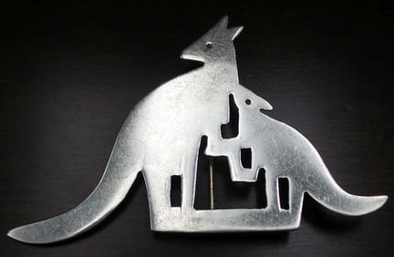 Vintage TAXCO Mexico Sterling Silver Kangoroo Brooch / Pin