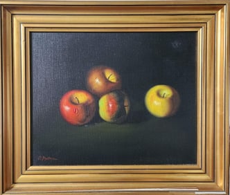 MARIANO MONTOYA (Spain, 1950-?) Oil on Canvas Still Life "Apples"