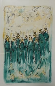YANNI POSNAKOFF (Greek, 1933-) Ltd. Ed. Lithograph "Angels" Pencil Signed