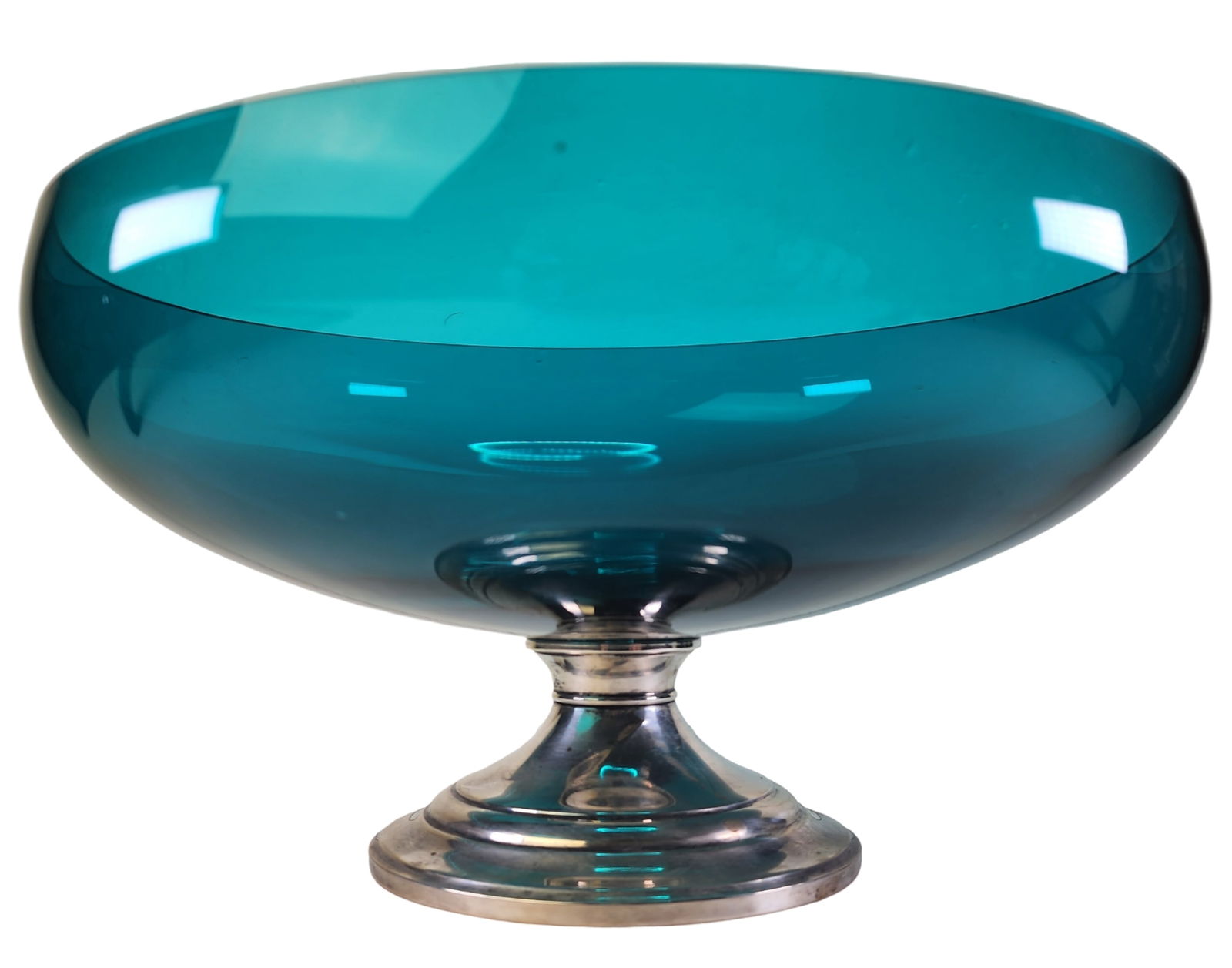 Vintage GORHAM Sterling Silver & Blue Art Glass Centerpiece / Bowl (1 of 6)