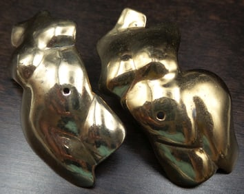 Very Unusual Vintage Nude Torso Costume Jewelry Designer Earrings