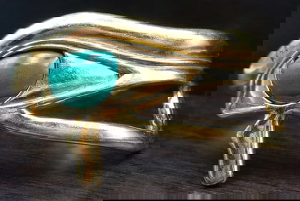 Vintage Egyptian Revival Eye of Horus Evil Eye Amulet Costume Jewelry Bracelet