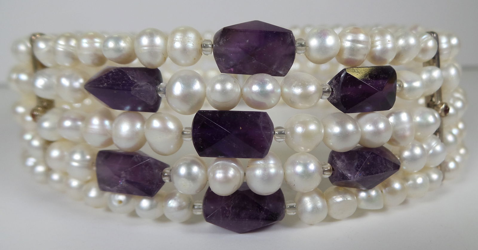 Rare 1980/90s FRANCESCA ROMANA Italy Pearl & Gemstone Choker Necklace (1 of 7)