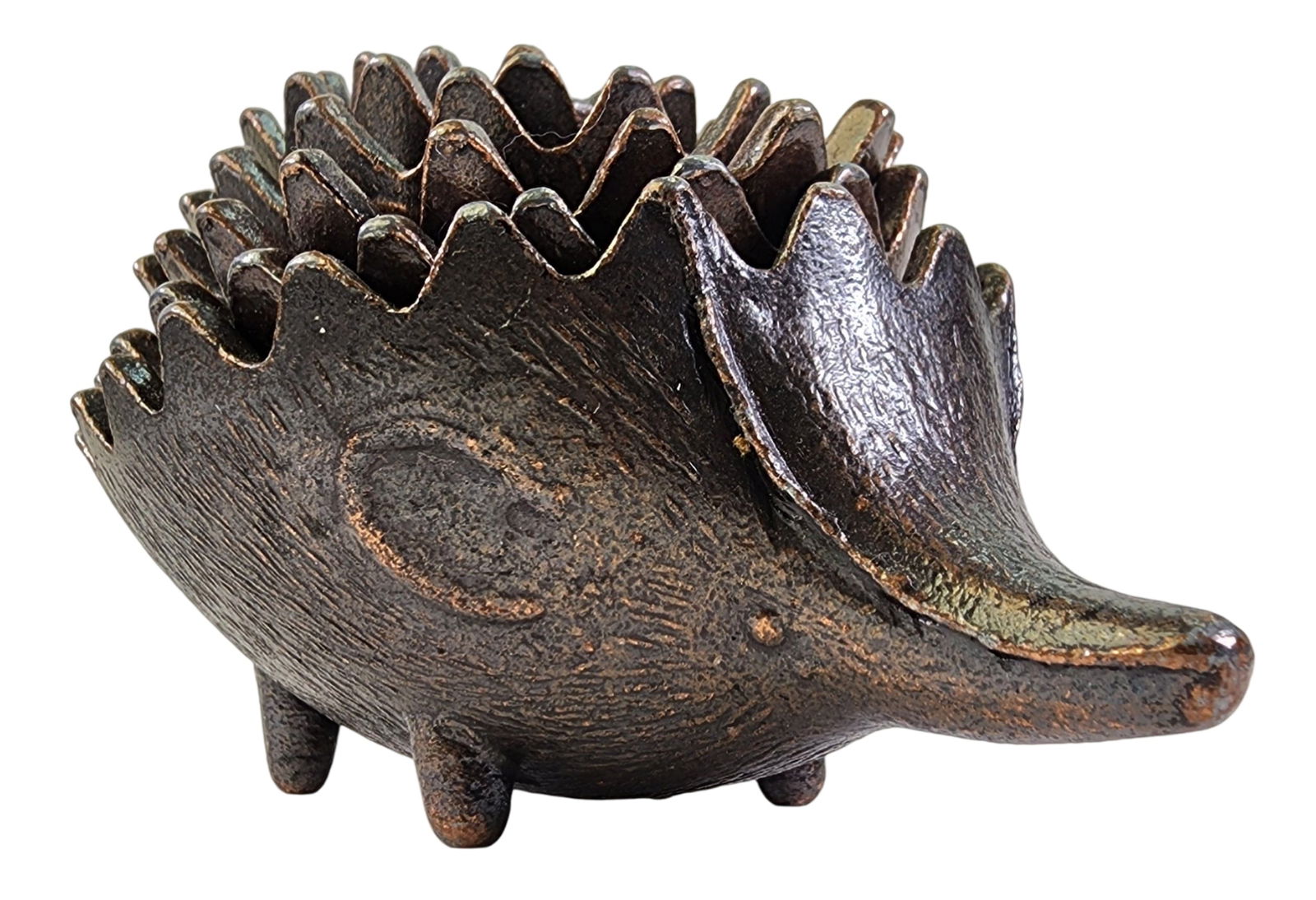 Vintage European Bronze Hedgehog Family Ashtray Set (1 of 8)