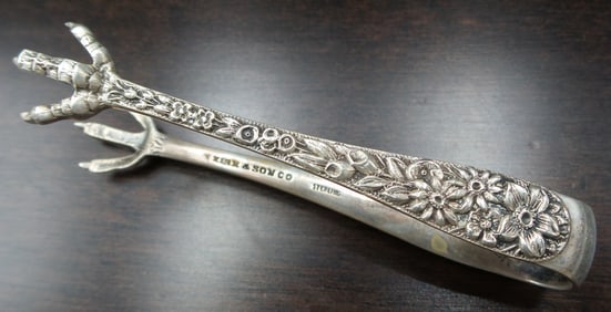 Antique KIRK & SON Sterling Silver Sugar Tongs