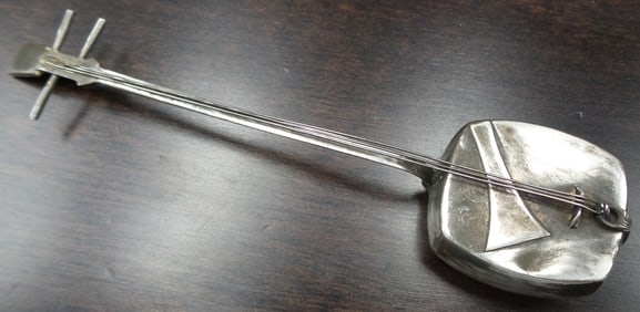 Vintage Japanese Sterling Silver Musical Instrument Salt Shaker