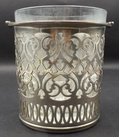 Vintage Sterling Silver & Crystal Ice Bucket