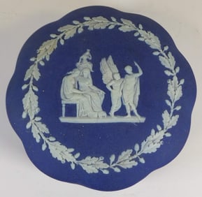 Antique WEDGWOOD Jasperware Deep Blue Sugar Bowl