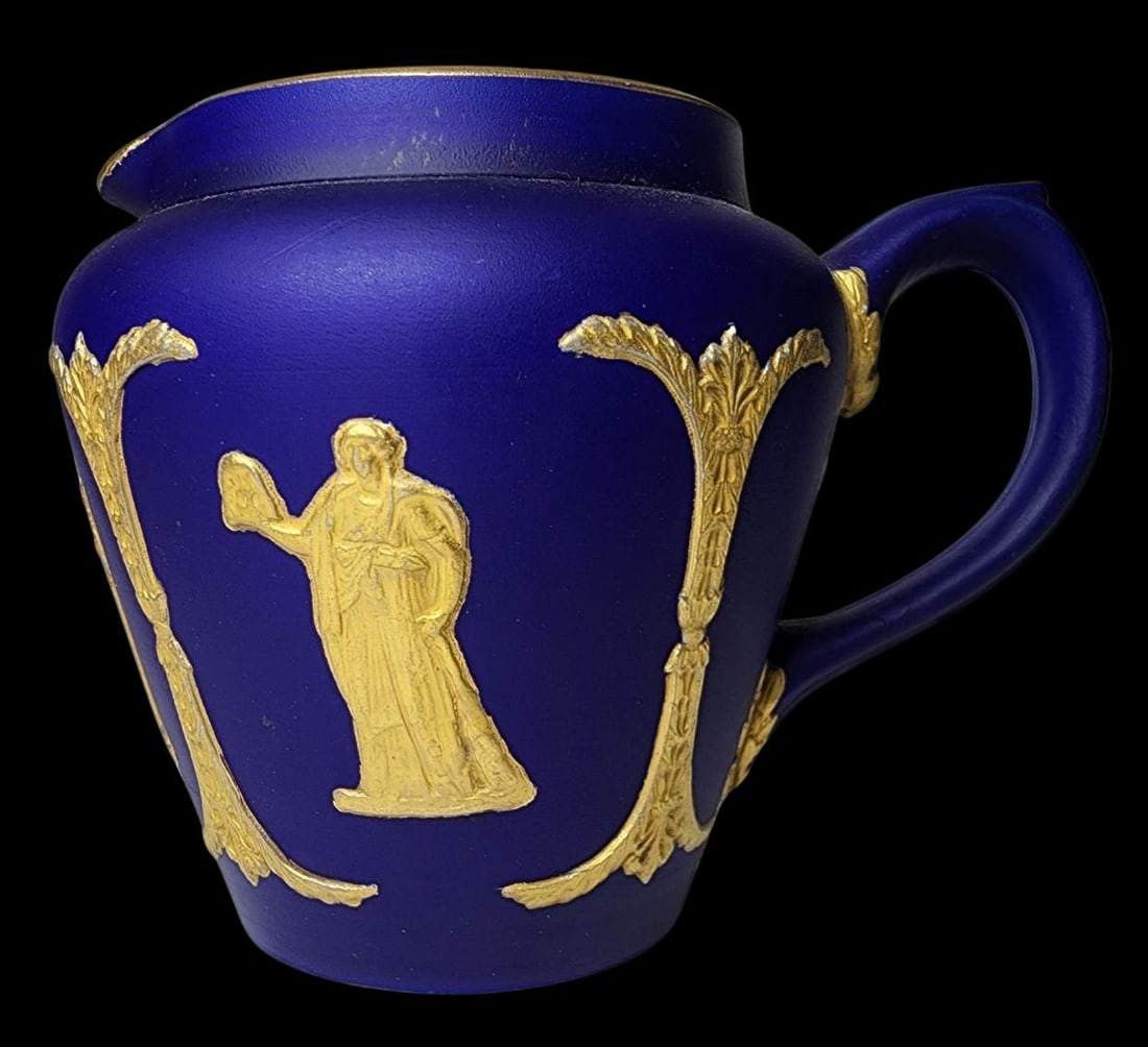 Antique DUDSON BROTHERS English Jasperware & Gilt Creamer (1 of 7)