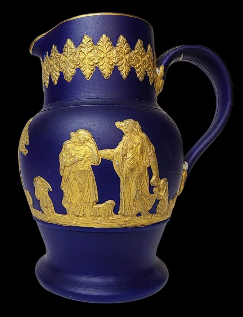 Antique DUDSON BROTHERS English Jasperware & Gilt Pitcher (1 of 10)