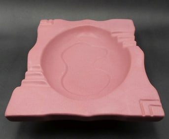 Beautiful Vintage VAN BRIGGLE Pink Glazed Art Pottery Ashtray