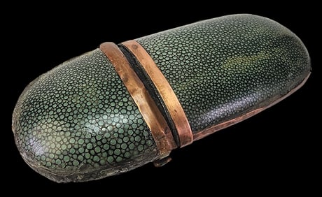 Antique ca. 1900 Handmade Shagreen & Copper Eyeglass Case