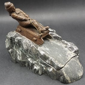 Rare Antique 1910 Austrian Ladies Dancing Ball Gift Sled Box