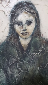 Vintage LEWIS SHER (1922-2011) Oil on Board Portrait Painting