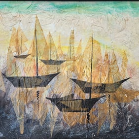 Mid-Century EDGAR A. STARECK (1917-1987) Oil on Board Painting