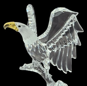 Vintage SWAROVSKI Ltd. Ed. Silver Crystal Bald Eagle Figurine In Original Box