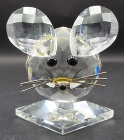 Vintage Pre-1989 Discontinued SWAROVSKI Silver Crystal Mouse Figurine
