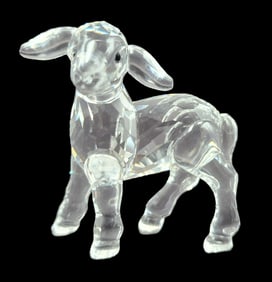 Vintage Retired SWAROVSKI Crystal Figurine /w Box - Lamb