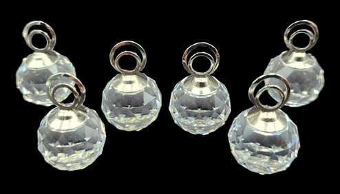 Set of 6 Vintage Retired SWAROVSKI Crystal Placecard Holders /w Box