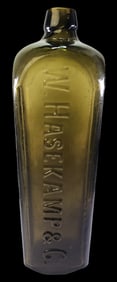 Rare Antique 18th Century Dutch W. HASEKAMP Green Gin Bottle