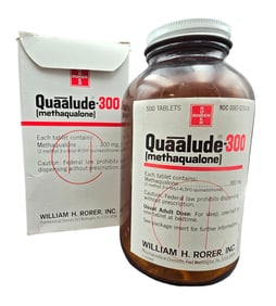 Rare Vintage 1980s RORER QUAALUDE 300 Medicine Bottle & Box - Empty