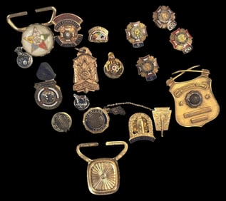 Lot of 18 Vintage Masonic & Military Pins