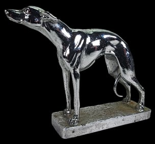 Vintage LOUIS LEJEUNE "Whippet" Chrome Car Mascot / Hood Ornament