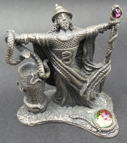 Vintage MARK LOCKER for WAPW "Wizard of the Serpents" Pewter Figurine