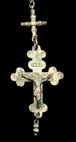 Antique ca. 1900 European 800 Silver & Red Coral Rosary